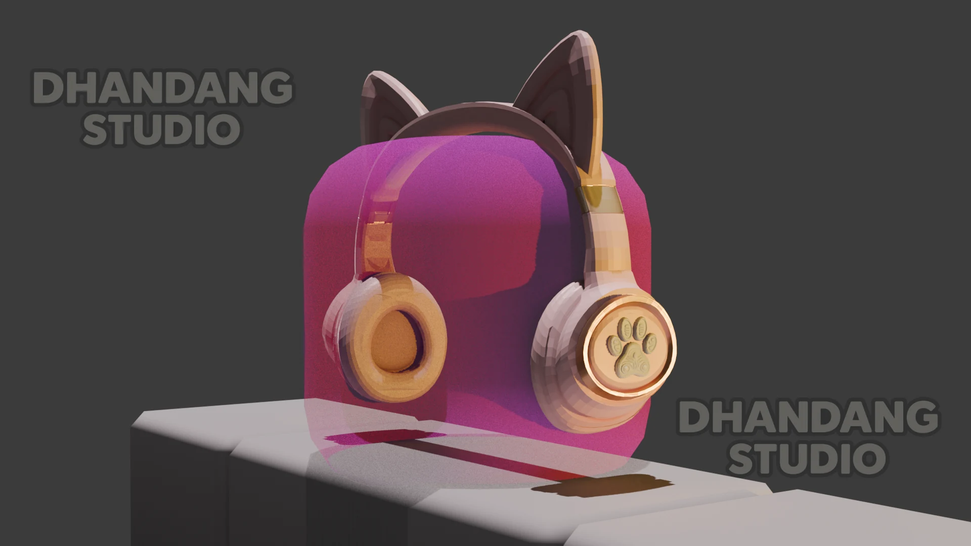 Cat-ear headphone UGC asset rendered by Dhandang Studio